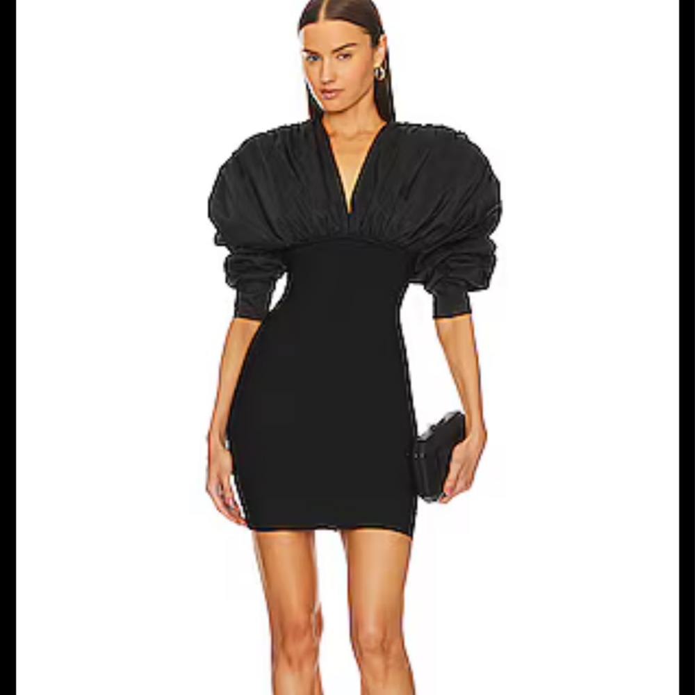Herve Leger Black Long Sleeve Dress